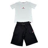 Zu+Elements Completo 2 Pezzi T-Shirt-Bermuda Bicolore per Bambino ZU218B BIANCO/NERO ZU+ELEMENTS 