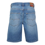 Diesel Bermuda Denim Solid Color Adjustable Waist Light Blue For Boys