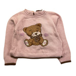 maglia girocollo tinta unita con ricamo orso 39B614X ROSA MONNALISA 