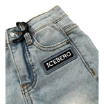 Iceberg Bermuda In Denim Tinta Unita con Girovita Regolabile per Neonato BMICE5100BXX AZZURRO ICEBERG 