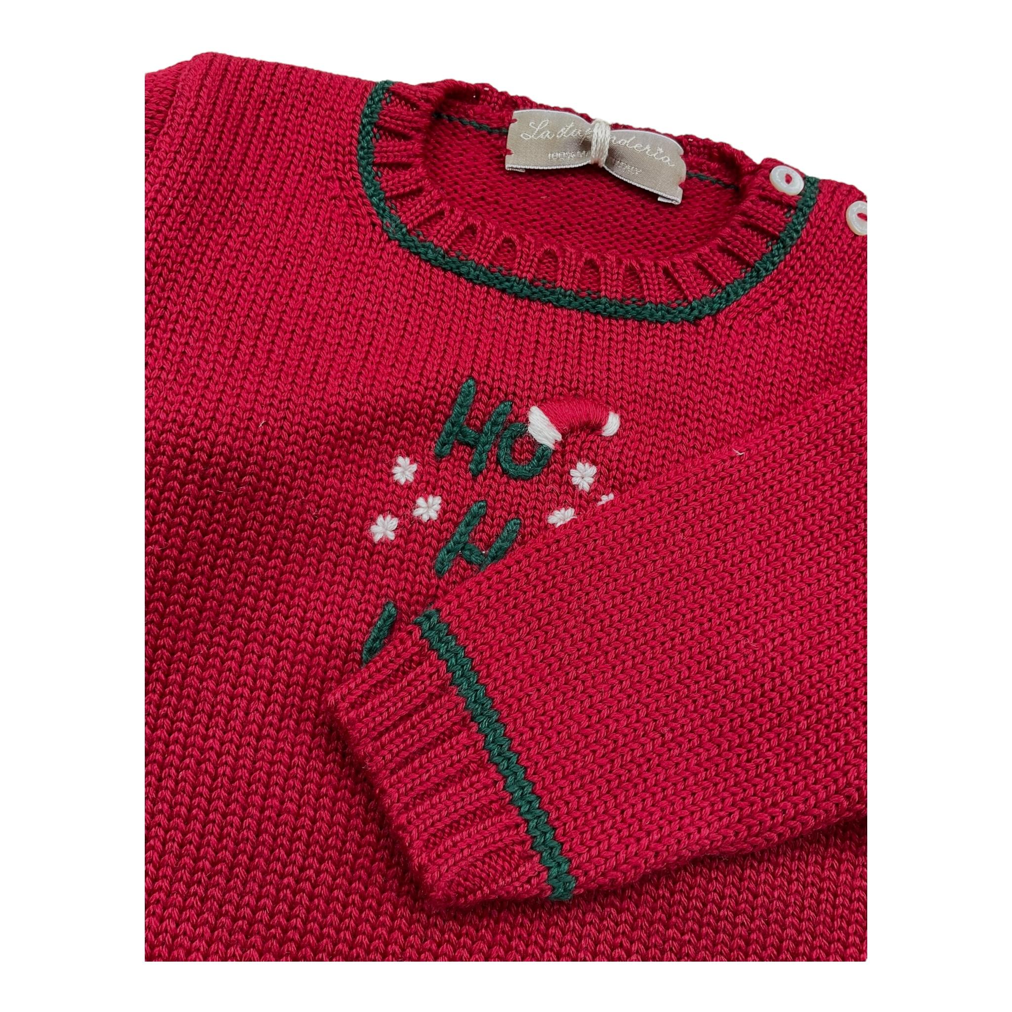 LA STUPENDERIA maglia girocollo tinta unita con ricami Rosso per Neonato WCPL61XX ROSSO LA STUPENDERIA 