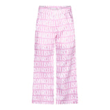 Marc Ellis Solid Color Logo Pants With Adjustable Waist Pink For Girls