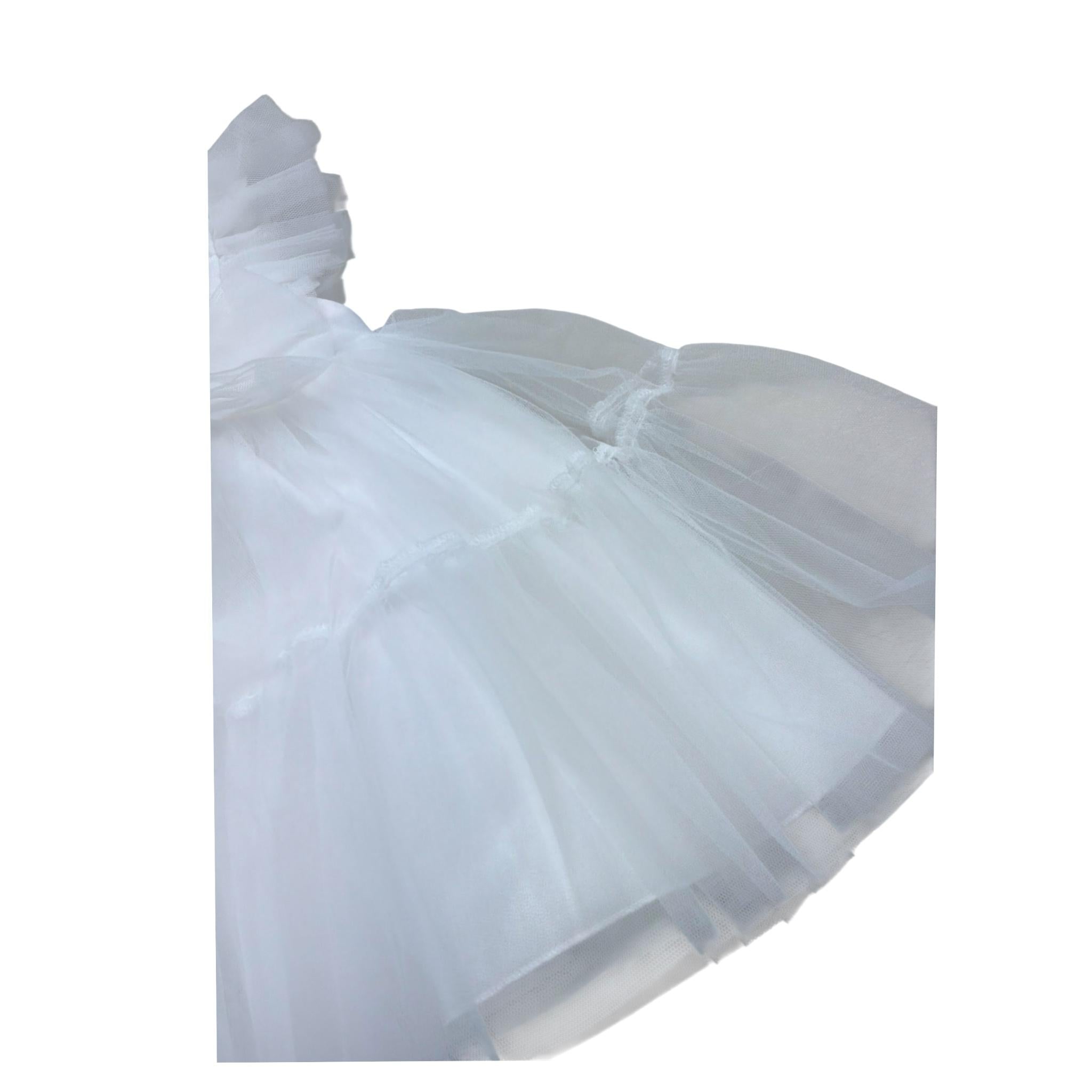 Le Bebe' Abito Tinta Unita Cerimonia per Neonata LBG6391 BIANCO LE BEBE' 