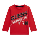 GUESS shirt girocollo tinta unita con stampa in contrasto Rosso per Neonato N4BI11I3Z4 ROSSO GUESS 
