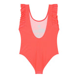 Billieblush Solid Orange Print One Piece Swimsuit For Girls
