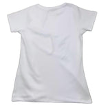Cecyle Solid Color Crew Neck T-Shirt With Print White For Girls