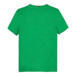 Tommy Hilfiger T-Shirt Girocollo Tinta Unita con Logo per Bambino KB0KB06879X VERDE TOMMY HILFIGER 