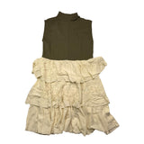 Dixie Two-Tone Green Ruffled Sleeveless Dress For Girls