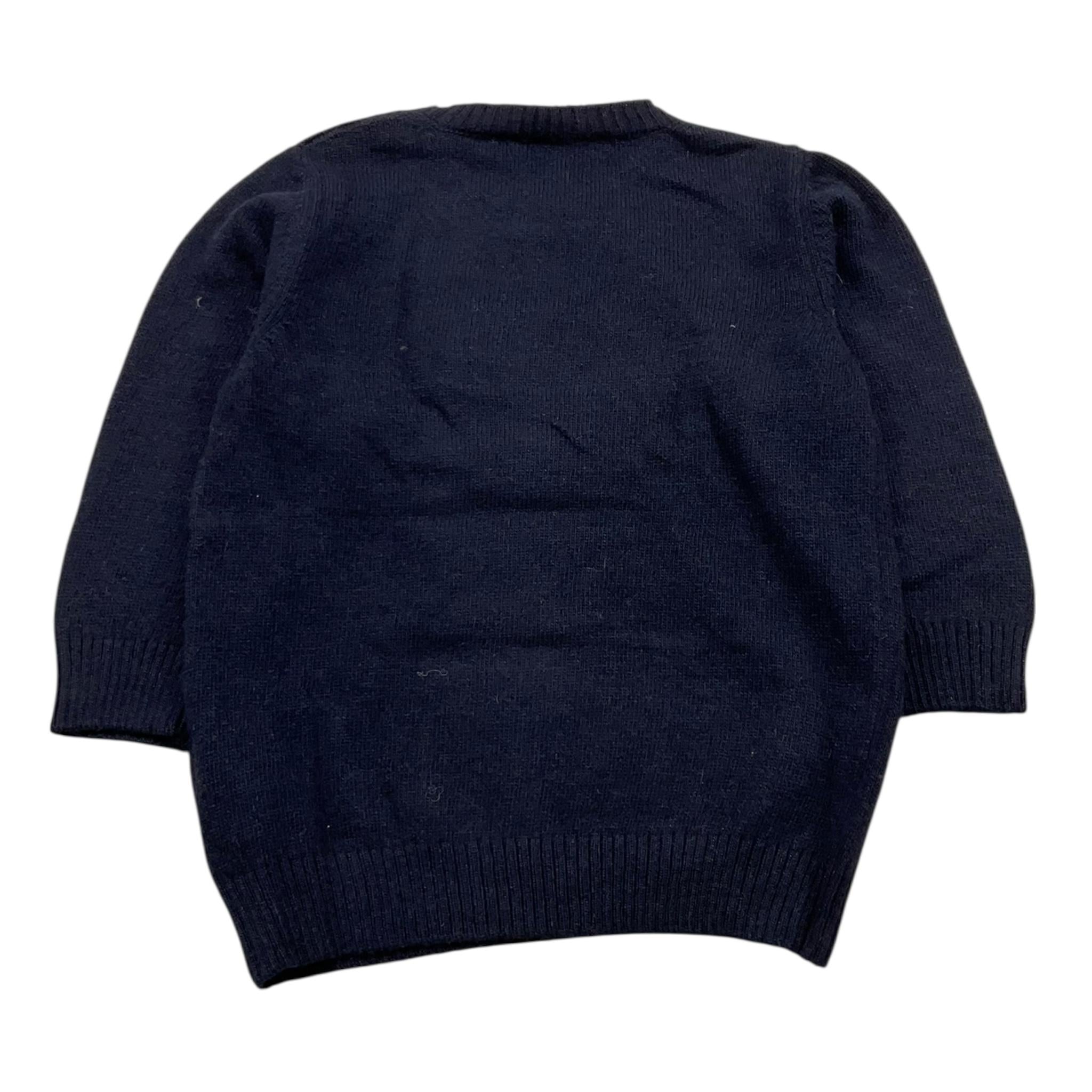 PER TE maglia girocollo tinta unita con ricami Blu per Neonato 44416 BLU PER TE 