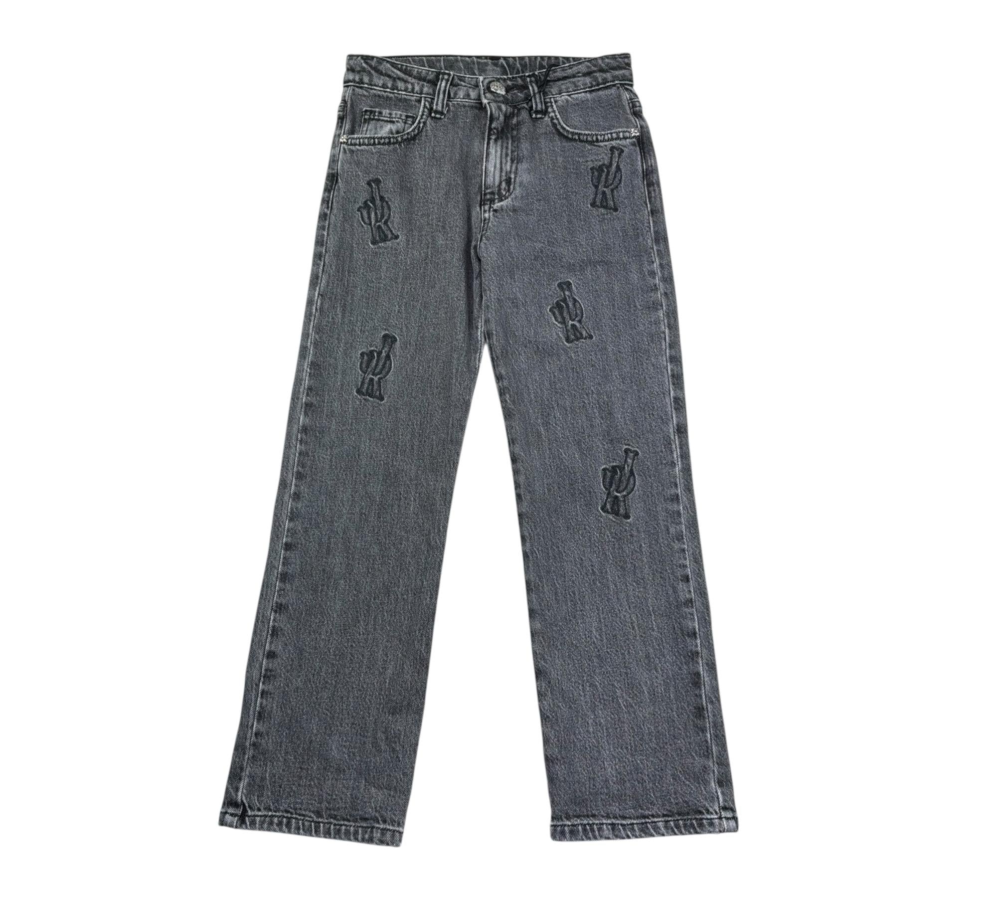 John Richmond Jeans Tinta Unita con Ricami E Girovita Regolabile per Bambino RBP26090JE NERO JOHN RICHMOND 