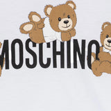 Moschino T-Shirt Girocollo Tinta Unita con Orso per Neonato MUM04AXX BIANCO MOSCHINO 