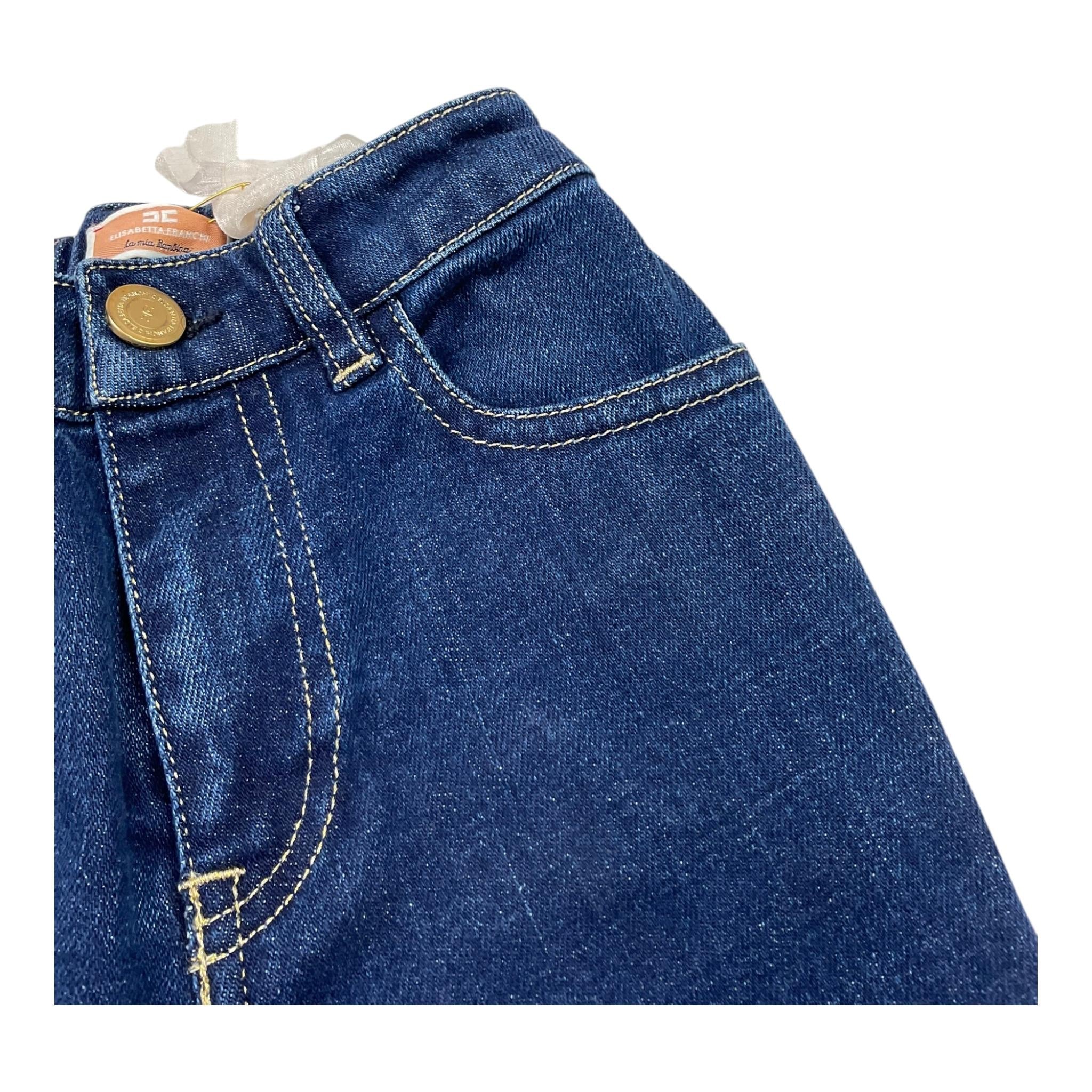 ELISABETTA FRANCHI jeans tinta unita con logo Blu per Bambina EFPA125 BLU ELISABETTA FRANCHI 