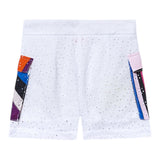 Emilio Pucci Plain White Sangallo Lace Shorts For Girls