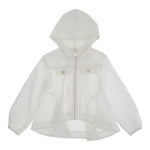 Elisabetta Franchi Giubbino Tinta Unita con Zip E Cappuccio per Bambina EFGB126 AVORIO ELISABETTA FRANCHI 