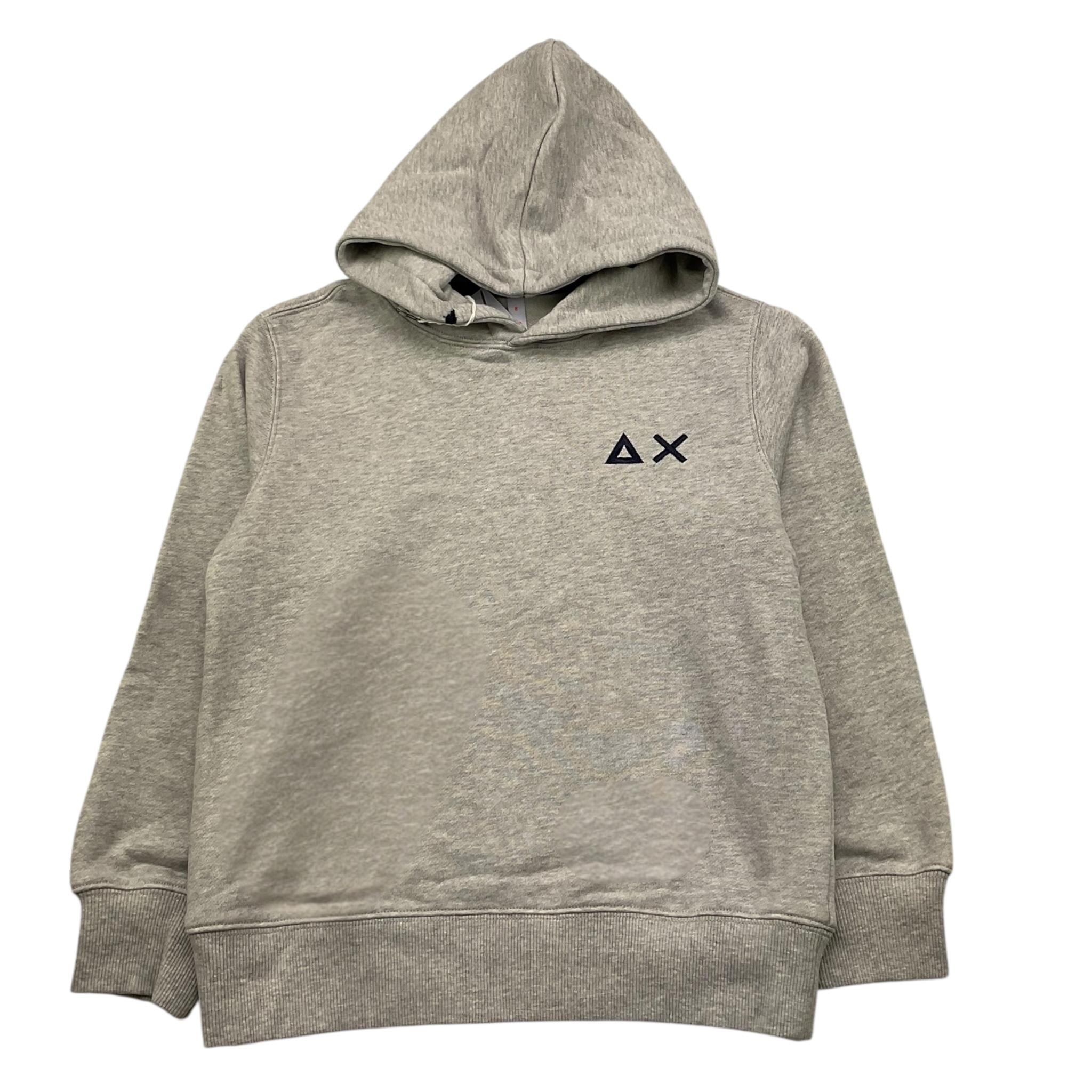 SUN68 felpa con cappuccio tinta unita con logo Grigio per Bambino F44304X GRIGIO SUN68 