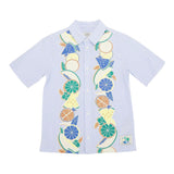 Scotch &amp; Soda Plain Striped Half Sleeve Shirt White For Boys