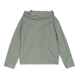 CP Company Solid Color Jacket With Buttons And Hood Green For Boys