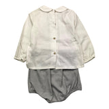 Babidu 2 Piece Set Shirt-Pants White For Newborn