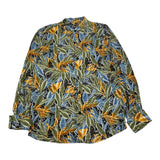 Never Too Solid Color Shirt with Print and Mandarin Collar Green for Boys