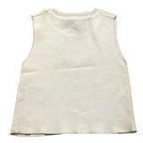 Odi Et Amo Solid Color Logo Print Cream Sleeveless Top For Girls