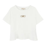 Michael Kors T-Shirt Girocollo Tinta Unita con Logo per Bambina R30321 BIANCO MICHAEL KORS 