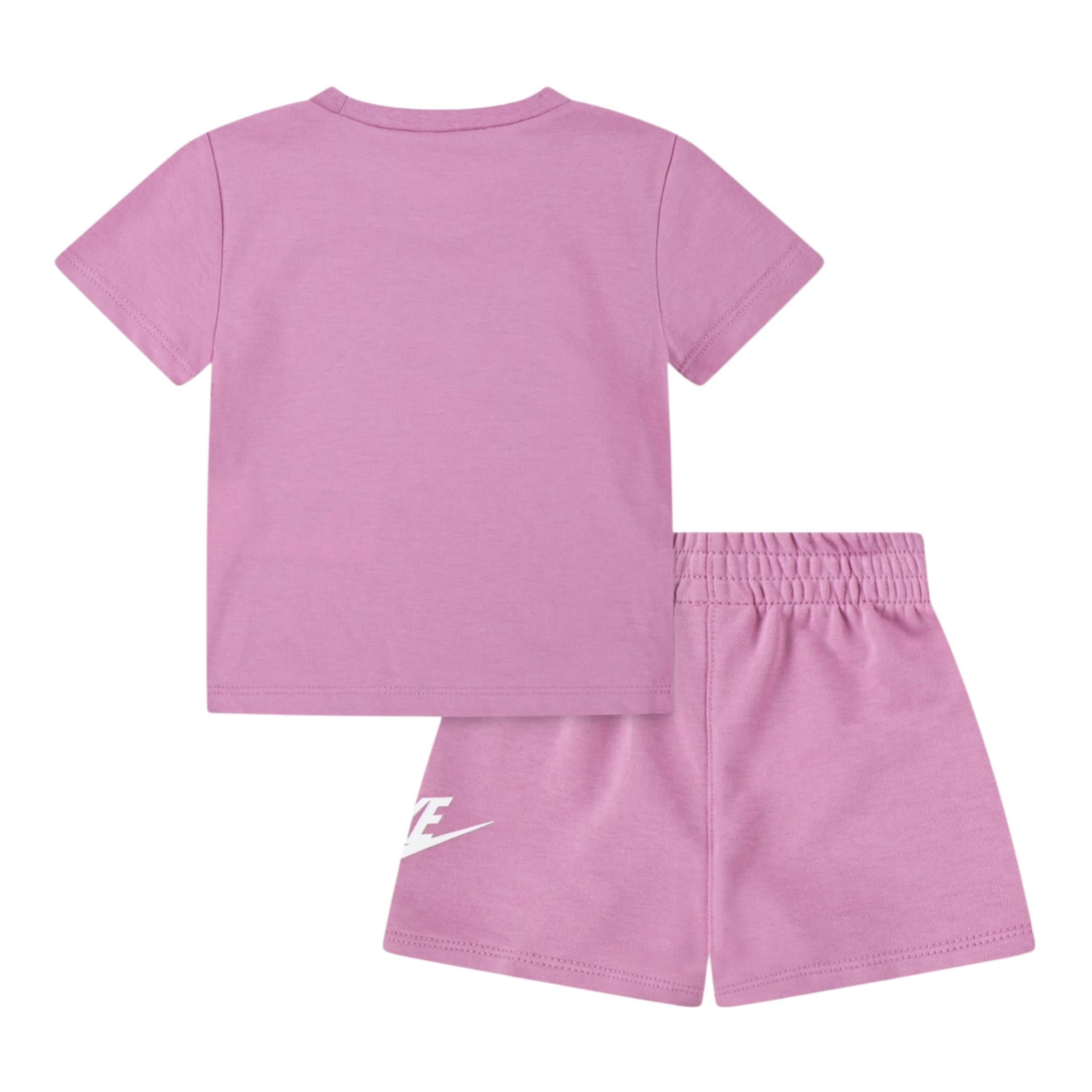 Nike Completo 2 Pezzi T-Shirt-Bermuda tinta unita Rosa per Neonata 56L596A ROSA NIKE 