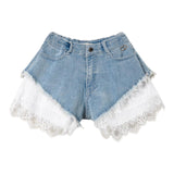 Twinset Plain Denim Shorts With Light Blue Embroidery For Girls