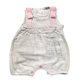 Babidu Solid Color Sleeveless Romper With Contrast Bows White For Newborn Baby Girl