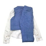 Exclusive 4-Piece Ceremony Set Shirt-Vest-Pants-Bow Ties Blue For Boys