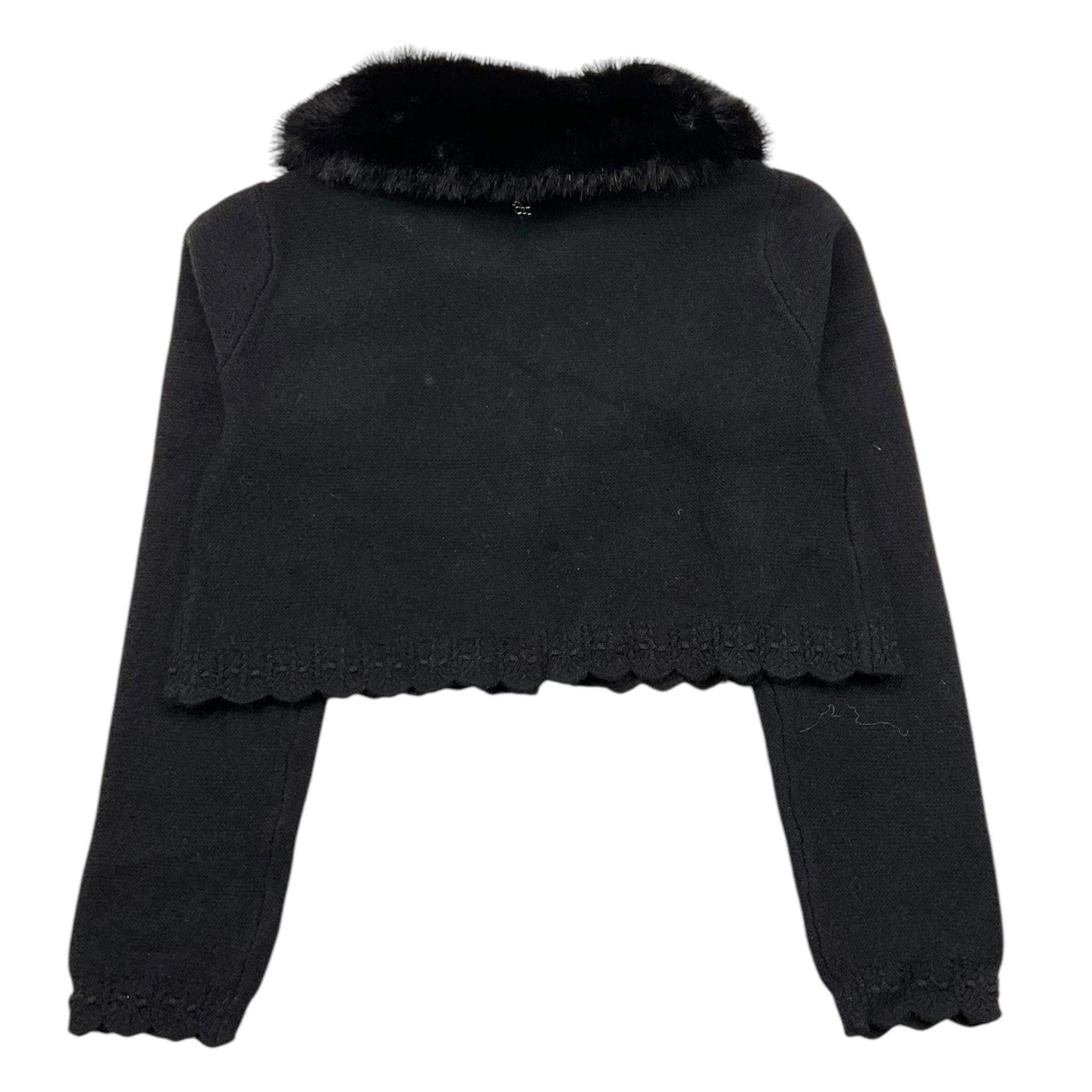 ABEL & LULA cardigan tinta unita collo pelliccia Nero per Bambina 5828 NERO ABEL & LULA 