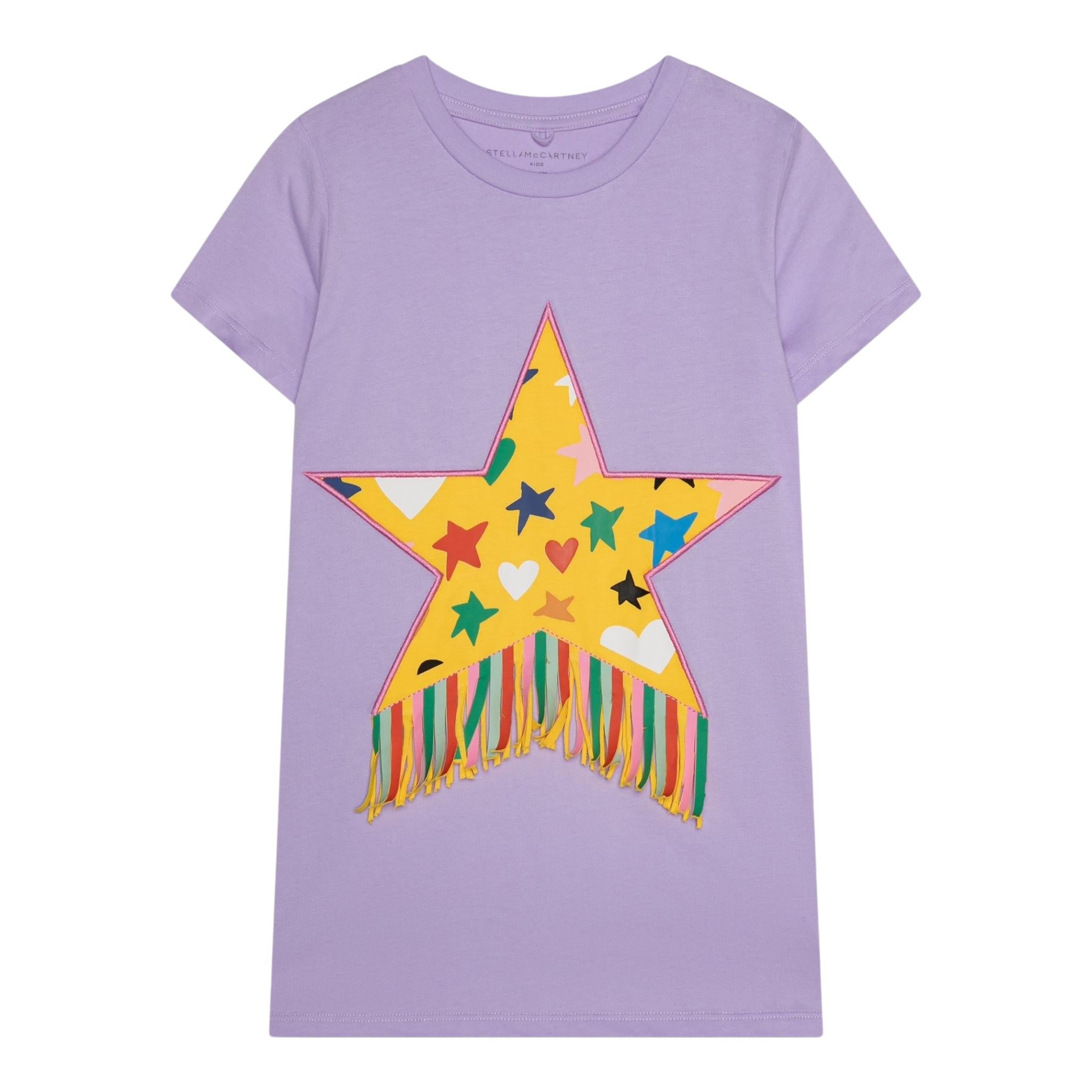 Stella Mccartney Abito Girocollo Tinta Unita con Stella per Bambina TW1C21 LILLA STELLA McCARTNEY 