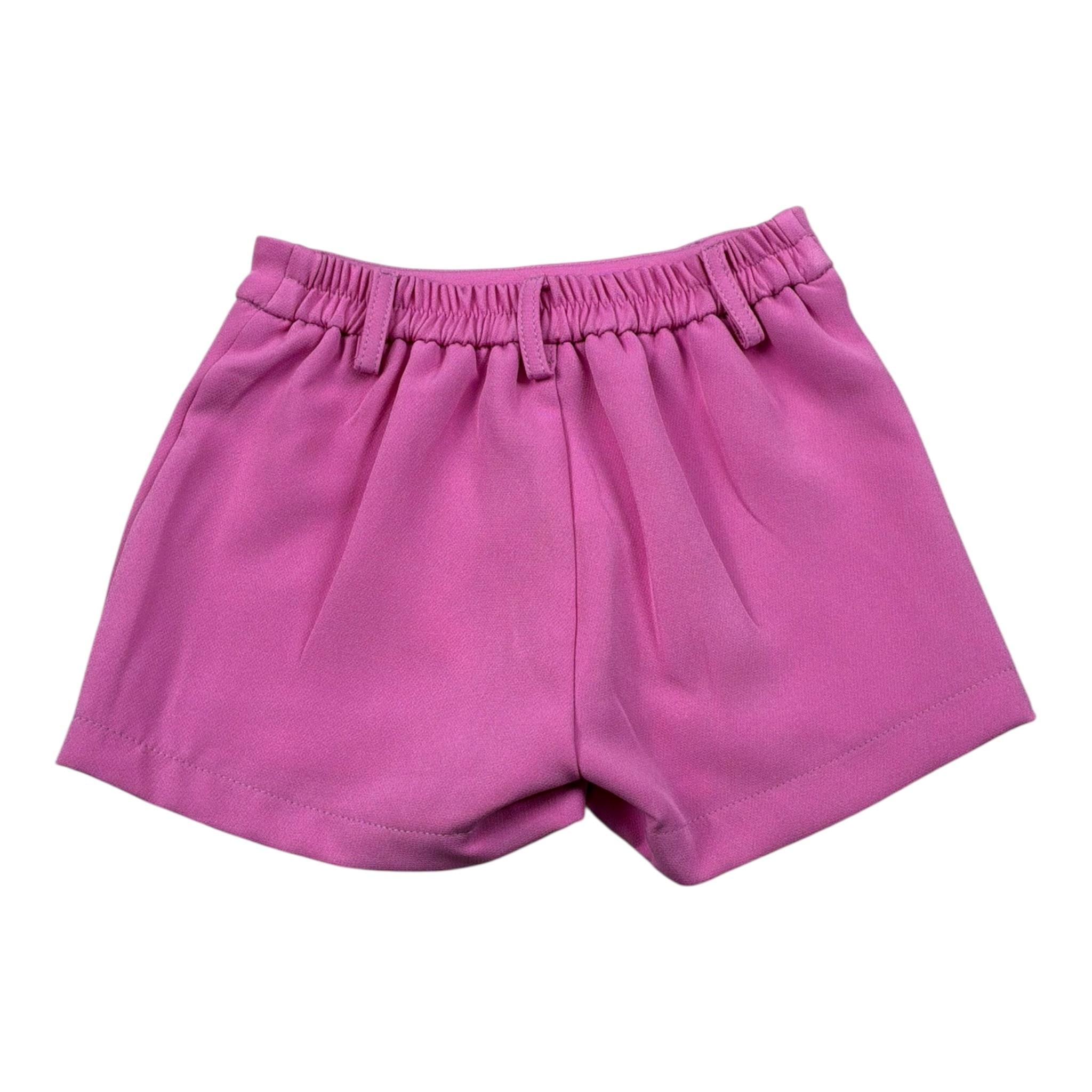 M+E' Short Tinta Unita con Elastico In Vita per Neonata UE1743 ROSA M+E' 