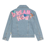 Billieblush Baby Girl Solid Color Denim Jacket with Sequins Light Blue