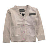 JOHN RICHMOND cardigan tinta unita con stampa Fango per Neonata RIA25023CD FANGO JOHN RICHMOND 