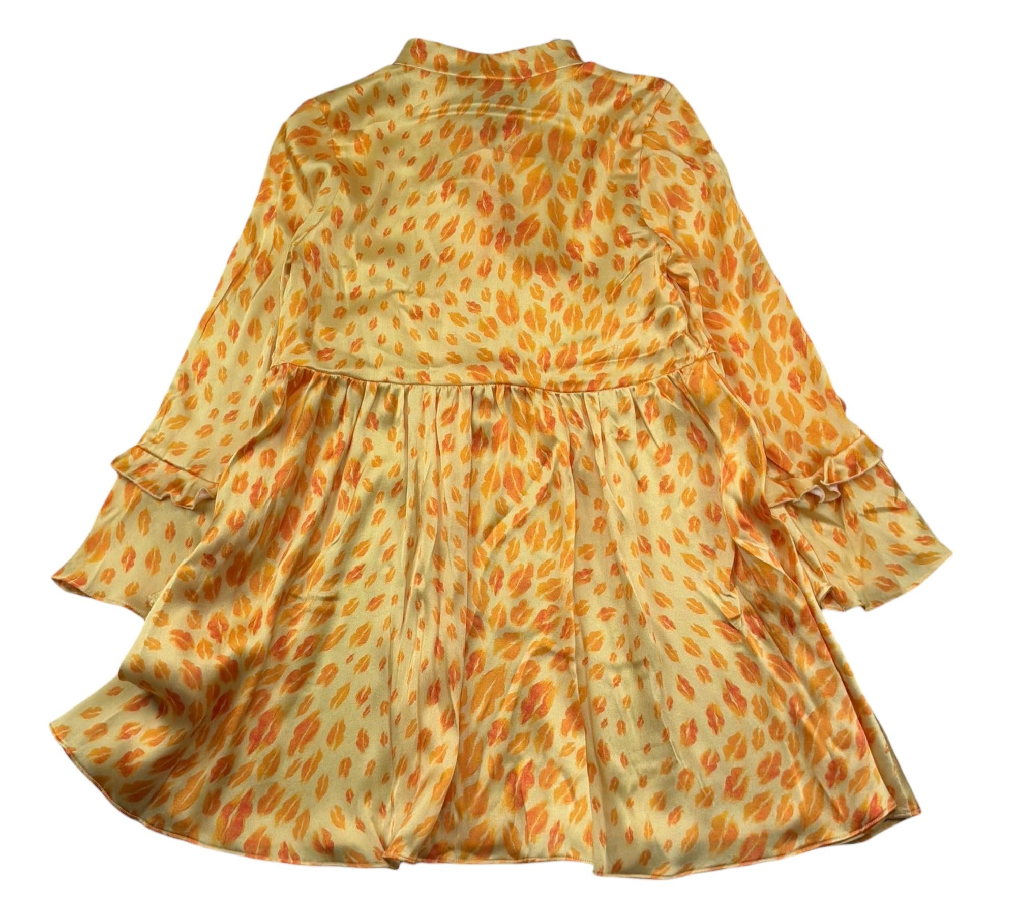 Just Cavalli Abito Manica Lunga Tinta Unita con Stampe Baci per Bambina JGP26203VE GIALLO JUST CAVALLI 