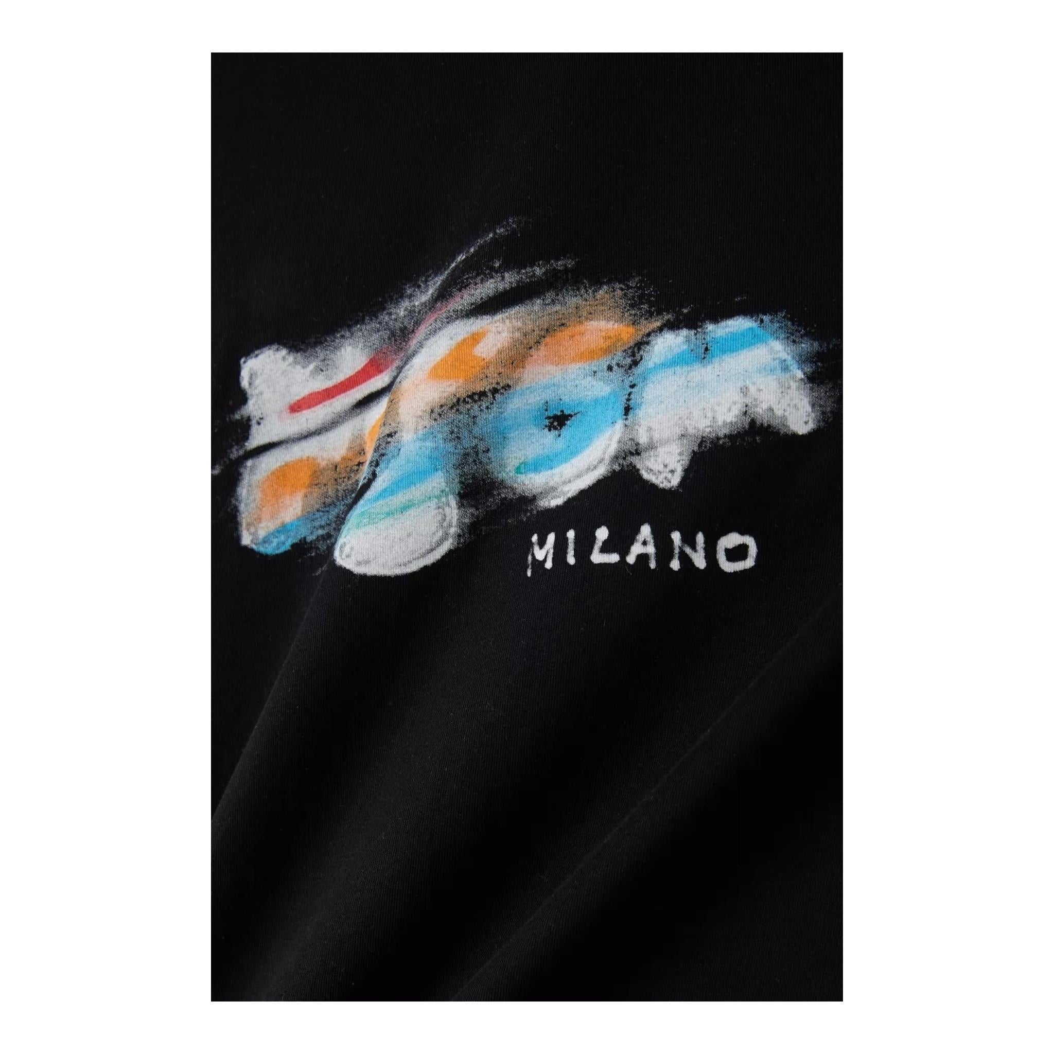 Msgm T-Shirt Girocollo Tinta Unita con Stampa per Bambino S5MSJBTH280 NERO MSGM 