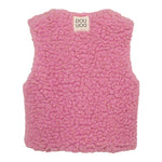 DOU DOU gilet tinta unita con applicazioni Rosa per Bambina DV2A42 ROSA DOU DOU 