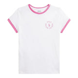 Ralph Lauren T-Shirt Girocollo Tinta Unita con Stampa per Bambina 313965017002 BIANCO RALPH LAUREN 