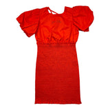 Marc Ellis Orange Logo Print Half Sleeve Dress For Girls