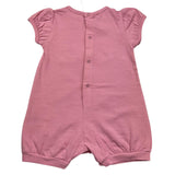 Lalalu' Solid Color Romper With Pink Print For Newborn Baby Girl