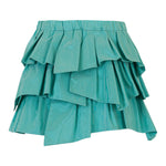 DOU DOU gonna tinta unita con balze ed elastico in vita Verde acqua per Bambina DV7A91 VERDE ACQUA DOU DOU 