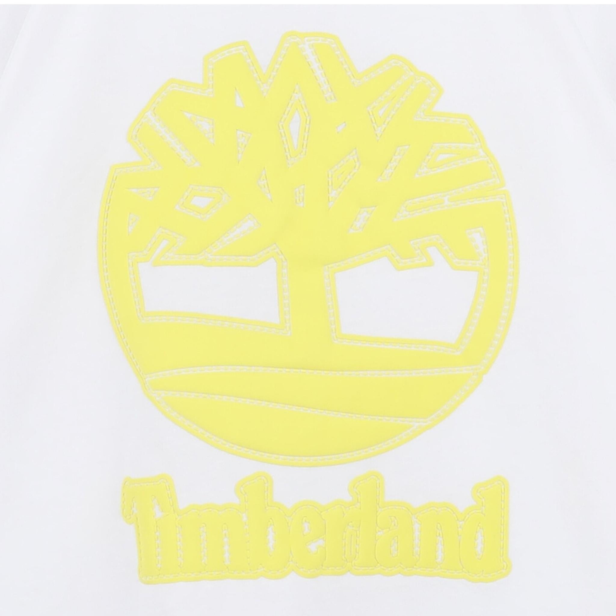 Timberland T-Shirt Girocollo Tinta Unita con Stampa per Bambino T60482 BIANCO TIMBERLAND 