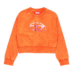 Diesel Felpa Chiusa Girocollo Tinta Unita con Logo per Bambina J02256X ARANCIONE DIESEL 