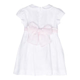 The Owl Dress Half Sleeve Solid Color With Contrasting Strap White For Baby Girl