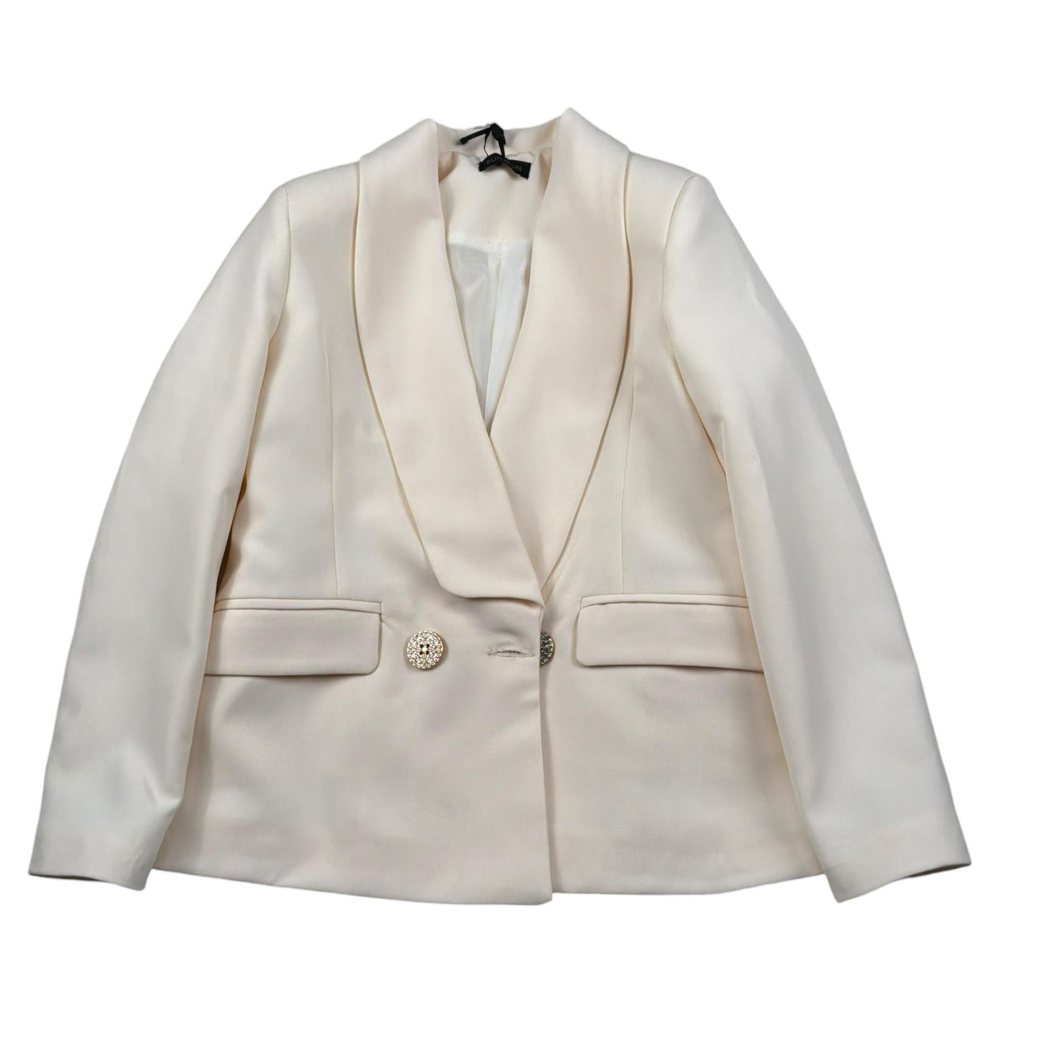 Fun & Fun Giacca Tinta Unita Doppiopetto per Bambina FCJJK01126 CREMA FUN & FUN 