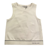 Calvin Klein Top Tinta Unita con Logo per Bambina IG0IG02437 PANNA CALVIN KLEIN 