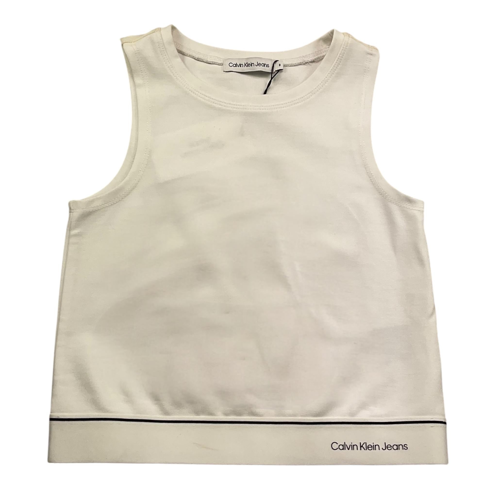 Calvin Klein Top Tinta Unita con Logo per Bambina IG0IG02437 PANNA CALVIN KLEIN 