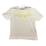 PHILOSOPHY t-shirt girocollo tinta unita cn stampa logo Bianco per Bambino PFTS021X BIANCO PHILOSOPHY 