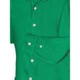 Saint Barth Camicia Manica Lunga Tinta Unita Collo Coreano per Bambino CMSNT VERDE SAINT BARTH 