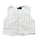 Please Gilet Tinta Unita con Fantasia A Righe per Bambino JH02131B73J BIANCO PLEASE 